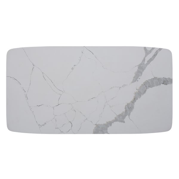 Luna White Quartz Top Dining Table, 182 cm (72 in.)