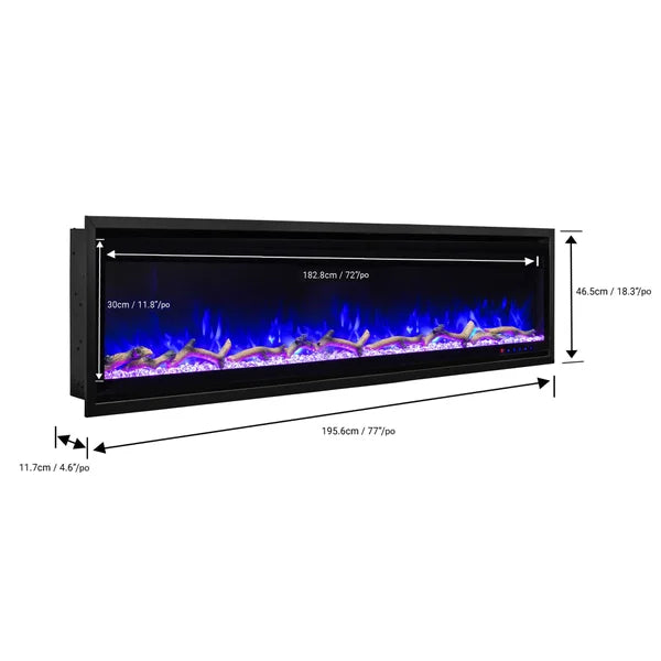Paramount Kennedy II  182.9 cm (72 in.) Wall Mounted Electric Fireplace