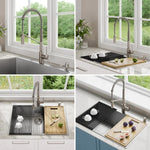 KRAUS 33 in. Dual Mount Sink with Faucet and Accessories