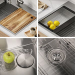 KRAUS 33 in. Workstation Dual Mount Sink with Faucet and Accessories