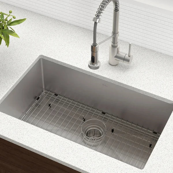 KRAUS 30 in. Undermount Kitchen Sink with Faucet and Accessories