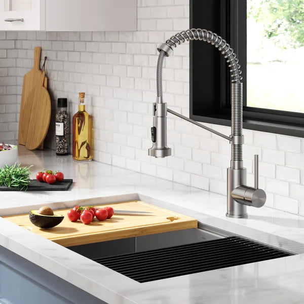 KRAUS 32 in. Workstation Undermount Sink with Faucet and Accessories