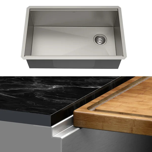 KRAUS 32 in. Workstation Undermount Sink with Faucet and Accessories