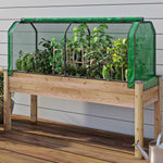 Elevated Cedar Planter 23" x 72" x 30”H With Greenhouse & Bug Cover