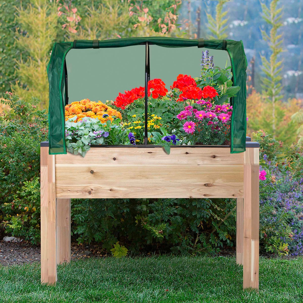 CederCraft Elevated planter 76.2 cm (30 in.) With Greenhouse & Bug Cover