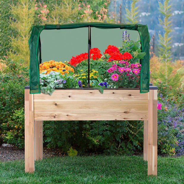CederCraft Elevated planter 76.2 cm (30 in.) With Greenhouse & Bug Cover