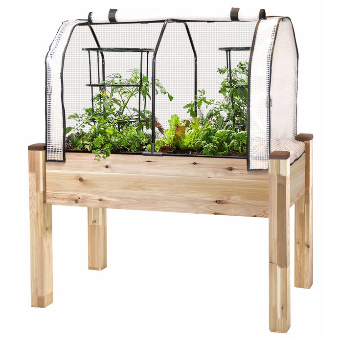 CederCraft Elevated planter 76.2 cm (30 in.) With Greenhouse & Bug Cover