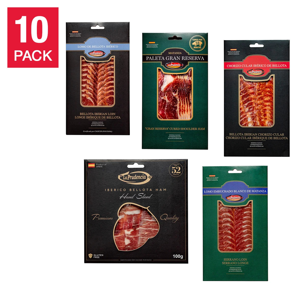 La Prudencia Assorted Spanish Meat Pack 100 g (3.5 oz) × 10 pack