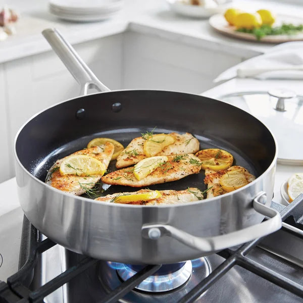 Blue Diamond Triple Steel Deep Sauté Pan with Lid, 28 cm / 4.34 L