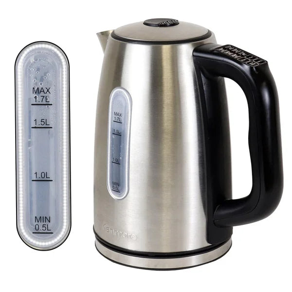 Kenmore 1.7 L (1.8 qt) Digital Cordless Kettle - Stainless Steel