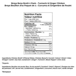 Broya Organic Bone Broth Turmeric & Ginger Chicken, 6 × 500 mL