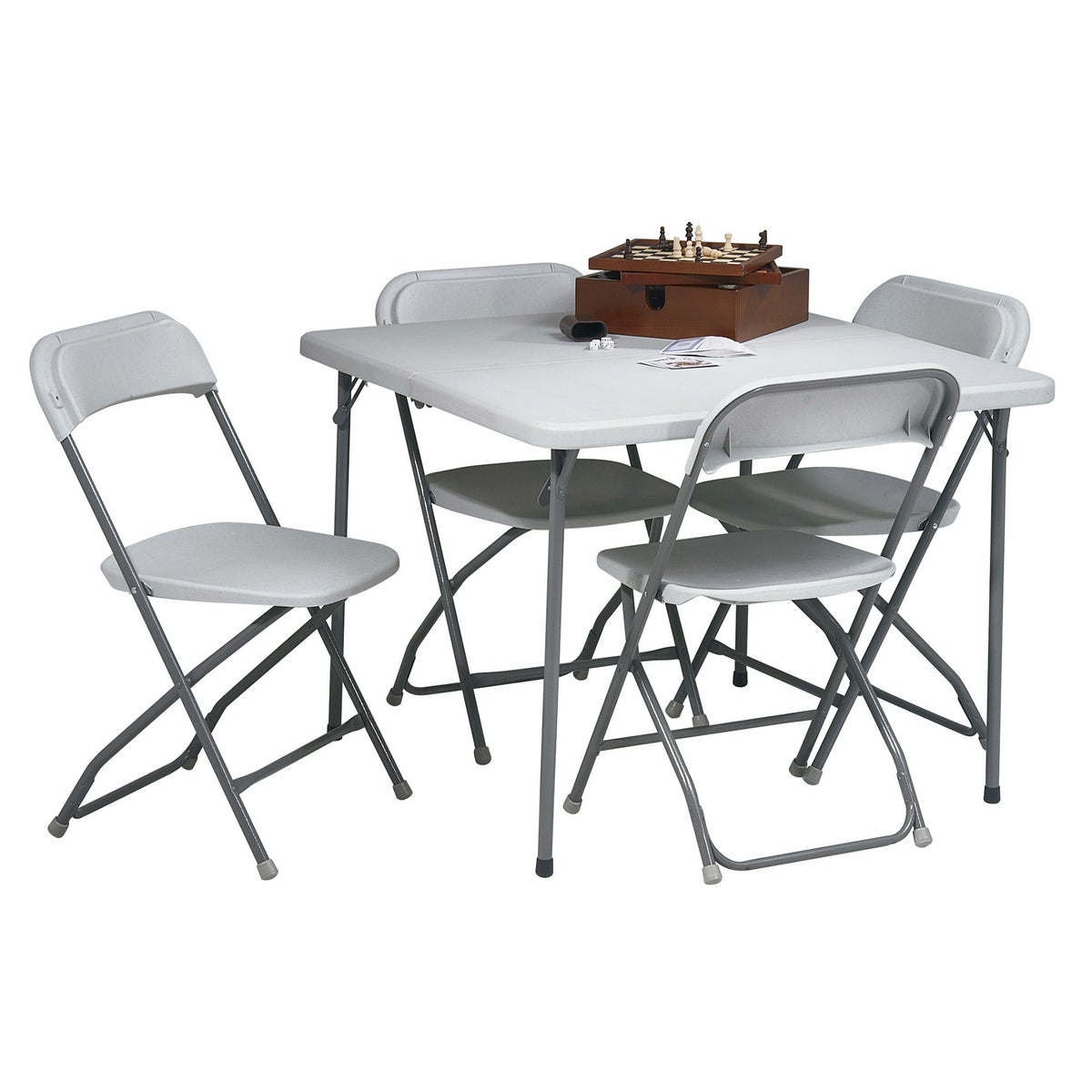 Office Star 5-piece Resin Folding Table and Chair Set