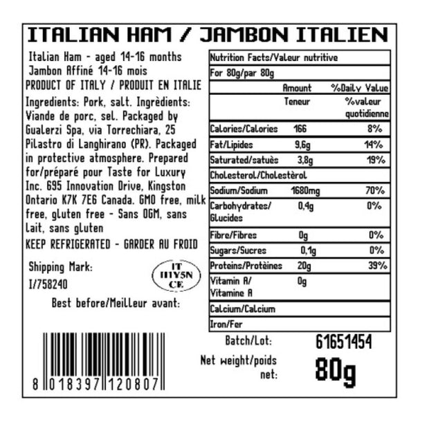 Gualerzi Pre-sliced Antipasto Meats Variety Pack 80 g (2.8 oz) × 8 pack