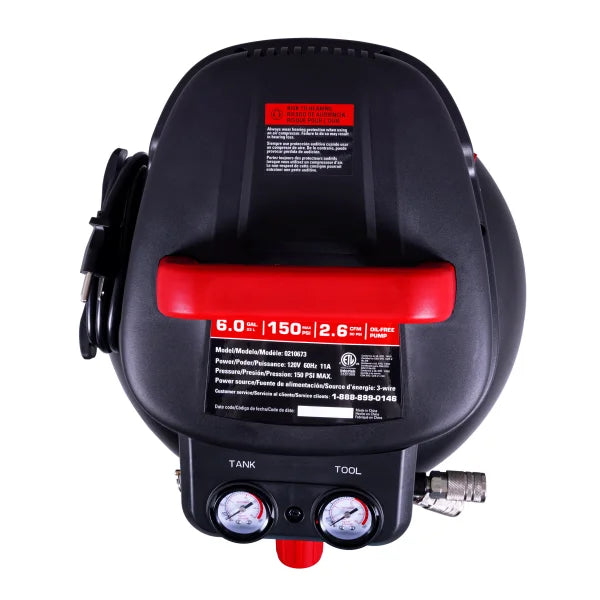 Ecomax 6Gal Pancake Air Compressor