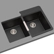 Kraus 33 in. Dual Mount Double Bowl Black Granite Kitchen Sink