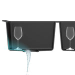 Kraus 33 in. Dual Mount Double Bowl Black Granite Kitchen Sink