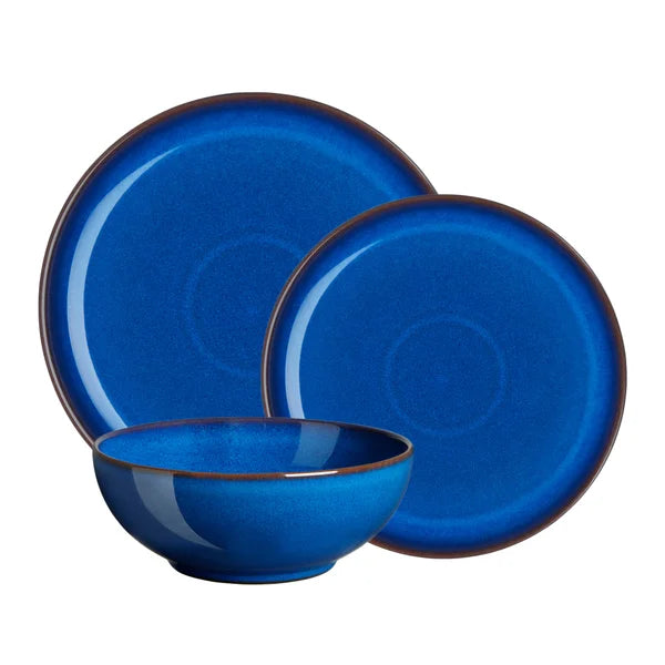Denby Imperial Blue Stoneware Dinnerware Set, 12-pieces