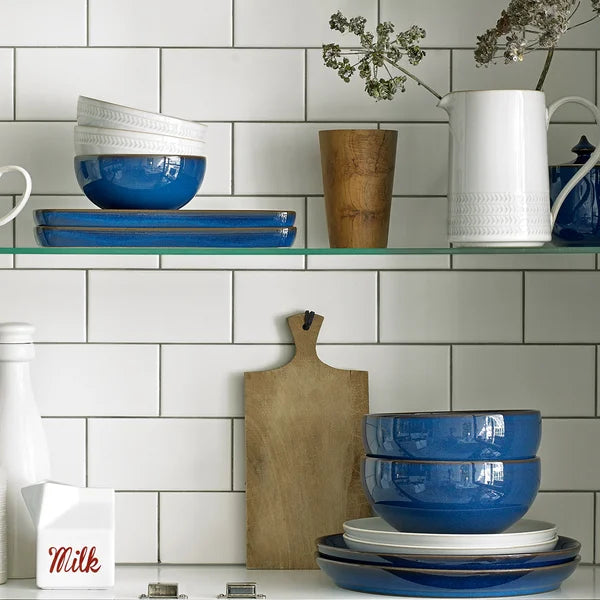 Denby Imperial Blue Stoneware Dinnerware Set, 12-pieces