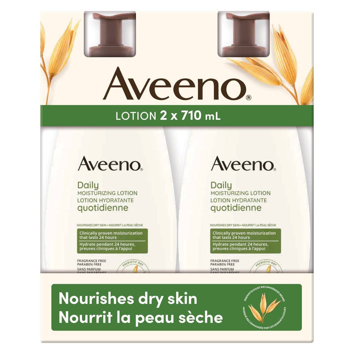 Aveeno Daily Moisturizing Lotion, 2 x 710 mL