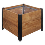 Grapevine Urban Garden Planter, Recycled Wood and Metal, Square