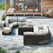 Oceanside 9-piece Patio Sectional Coversation Set with Fire Table