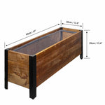 Grapevine Urban Garden Planter, Recycled Wood and Metal, Rectangular, 37 in