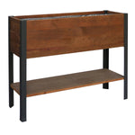 Grapevine Urban Garden Raised Planter, Recycled Wood and Metal, with Shelf