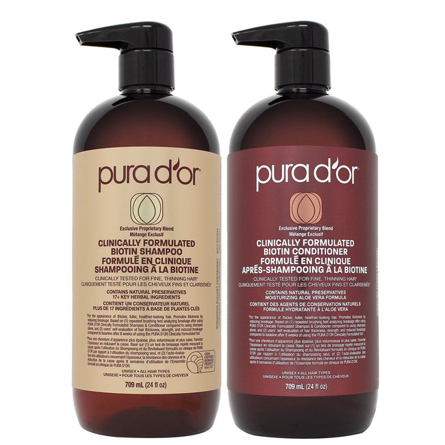 PURA D'OR Clinically Formulated Biotin Shampoo & Conditioner 2 x 709 mL