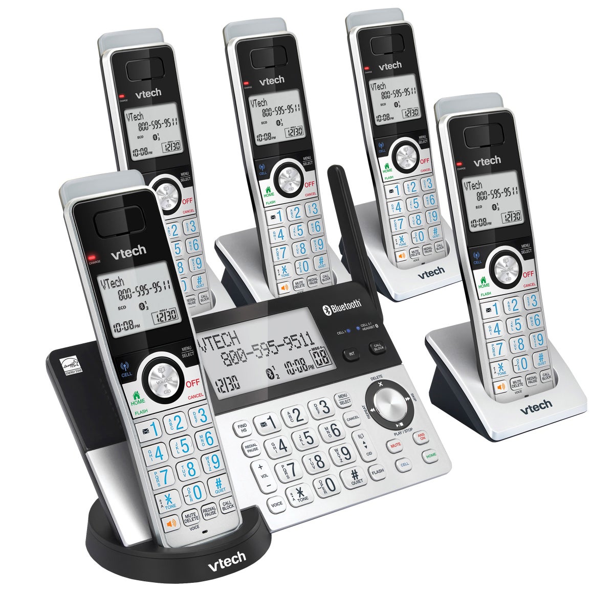 V-Tech 5-handset Phone System with Connect to Cell