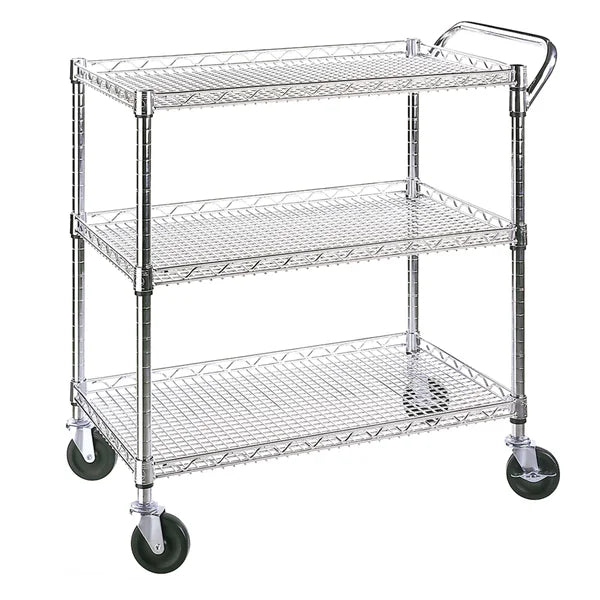 Seville Classics Utility Cart with 3 Shelf Grid System