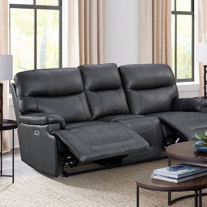 Northridge Home Graham Park Power Reclining Top-grain Leather Sofa