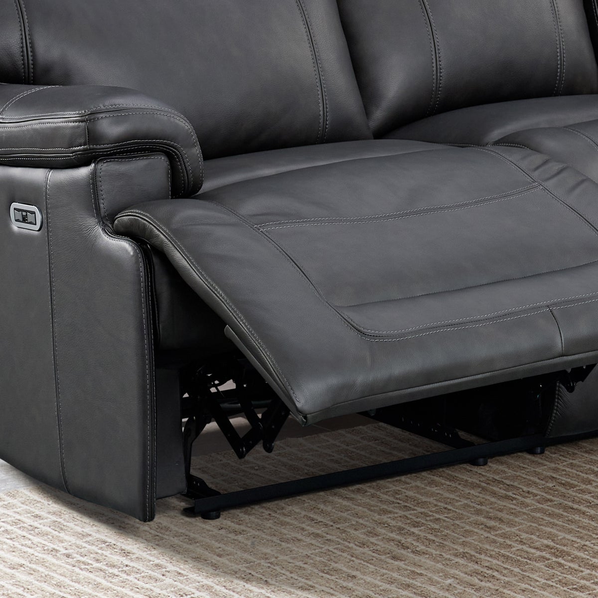 Northridge Home Graham Park Power Reclining Top-grain Leather Sofa