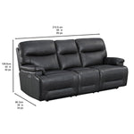 Northridge Home Graham Park Power Reclining Top-grain Leather Sofa