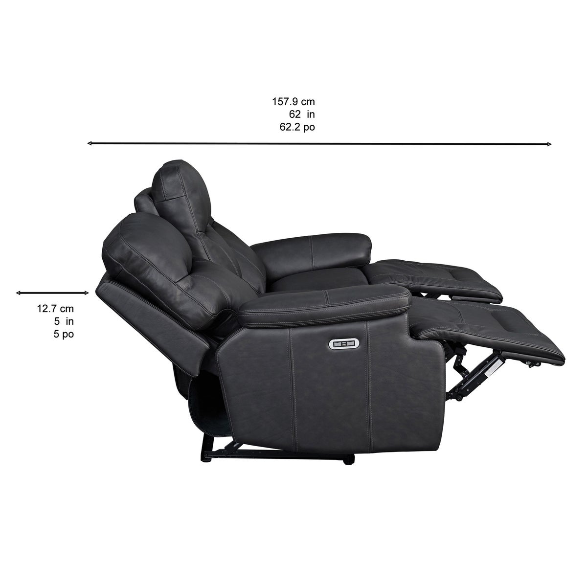 Northridge Home Graham Park Power Reclining Top-grain Leather Sofa