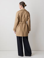 Double-Breasted Twill Trench Coat with Belt