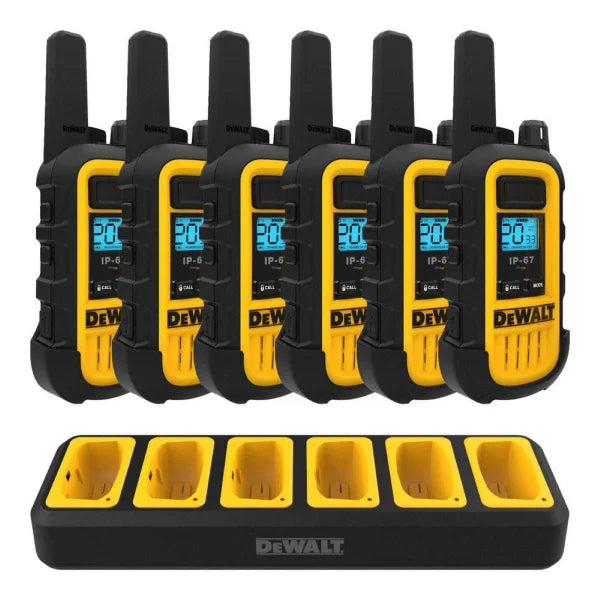DeWALT DXFRS300 Two-Way Radios with Heavy Duty 6-Port Charger, 6-pack