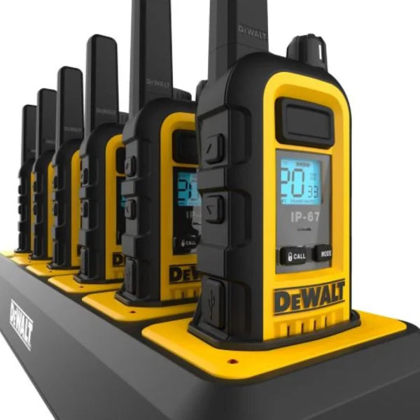 DeWALT DXFRS300 Two-Way Radios with Heavy Duty 6-Port Charger, 6-pack