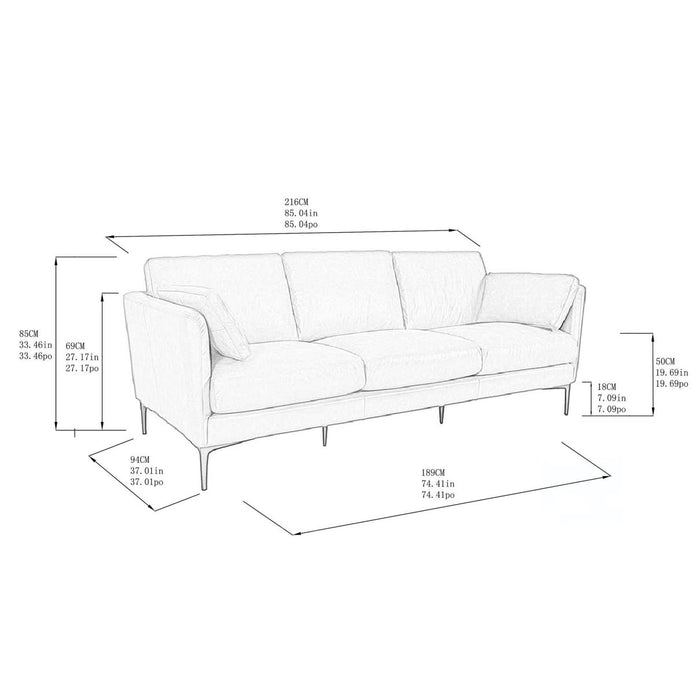Kava Top-Grain Leather Sofa & Loveseat, Brown