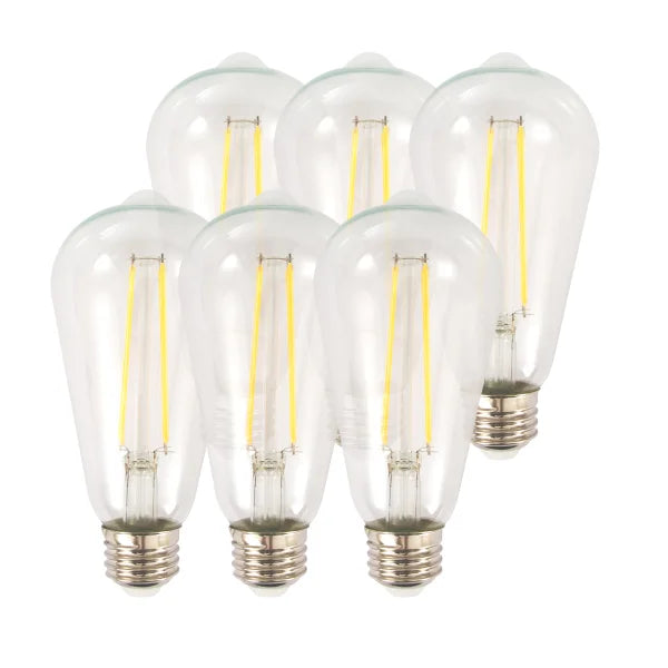 Luminus LED 7W Dimmable Clear ST19 Bulb E26 Base, 6 pack