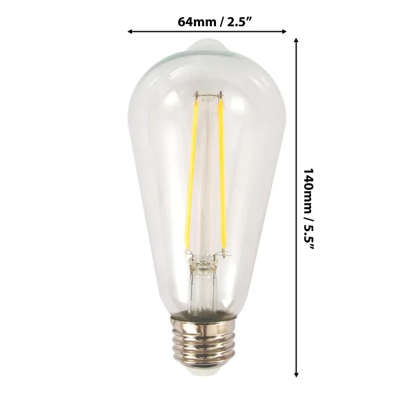 Luminus LED 7W Dimmable Clear ST19 Bulb E26 Base, 6 pack
