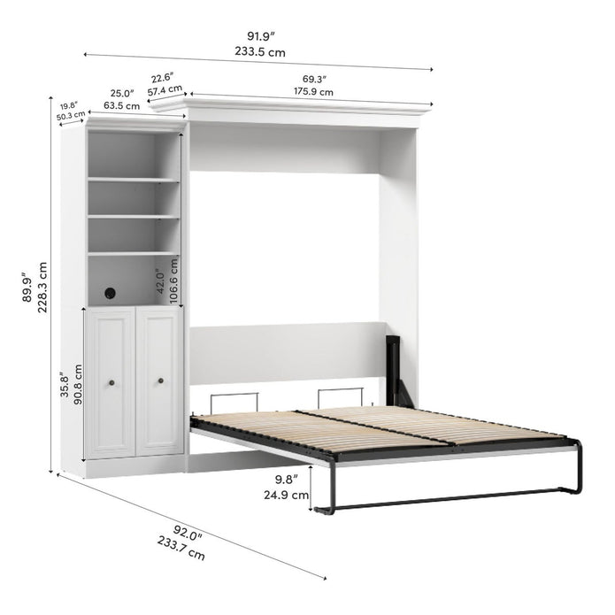 Bestar Evolution 2-piece Queen Wall Bed Set, White