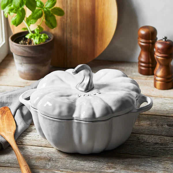 Staub Cast Iron Pumpkin Dutch Oven, White - 3.25 L (3.43 qt.)