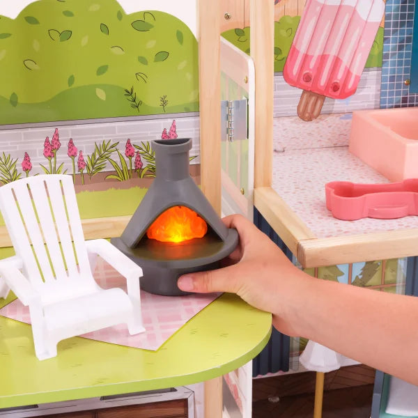 Secret Reveal Wooden Mansion Dollhouse with Lights, Sounds and 47 Accessories