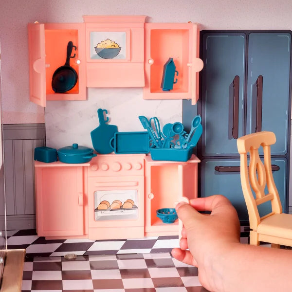 Secret Reveal Wooden Mansion Dollhouse with Lights, Sounds and 47 Accessories