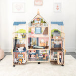 Secret Reveal Wooden Mansion Dollhouse with Lights, Sounds and 47 Accessories