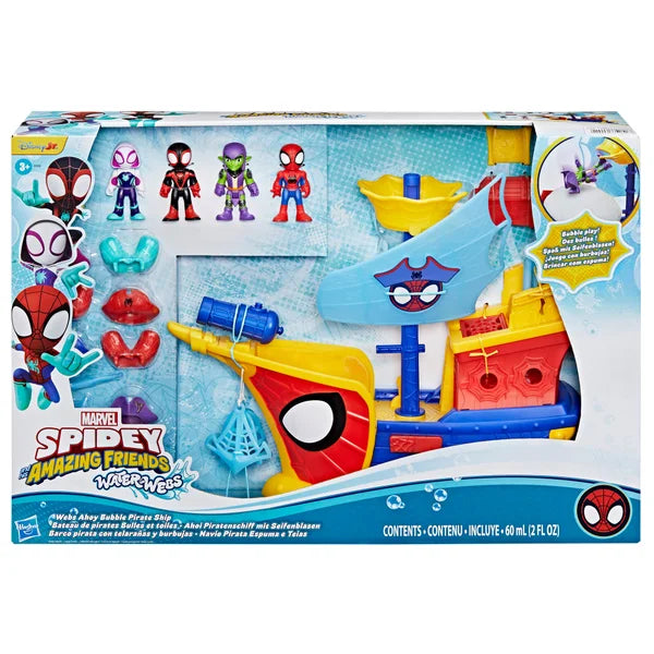 Marvel Spidey and his Amazing Friends Water-Webs Webs Ahoy Bubble Pirate Ship Toy