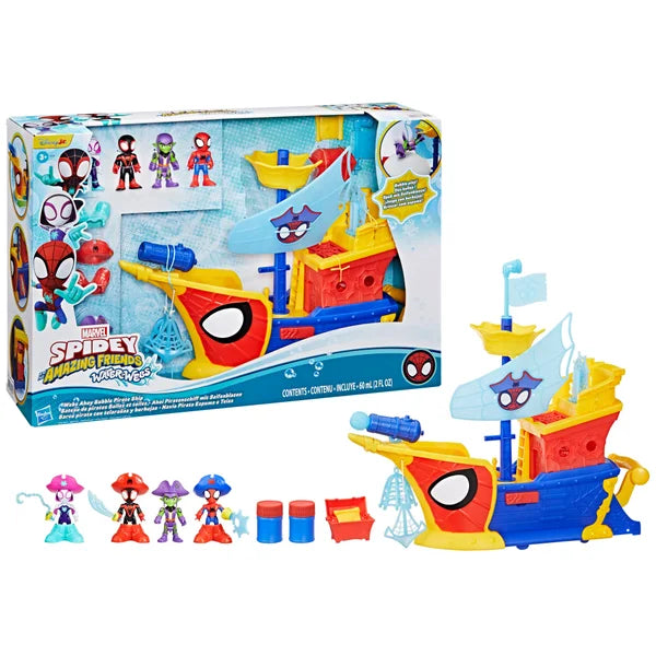 Marvel Spidey and his Amazing Friends Water-Webs Webs Ahoy Bubble Pirate Ship Toy