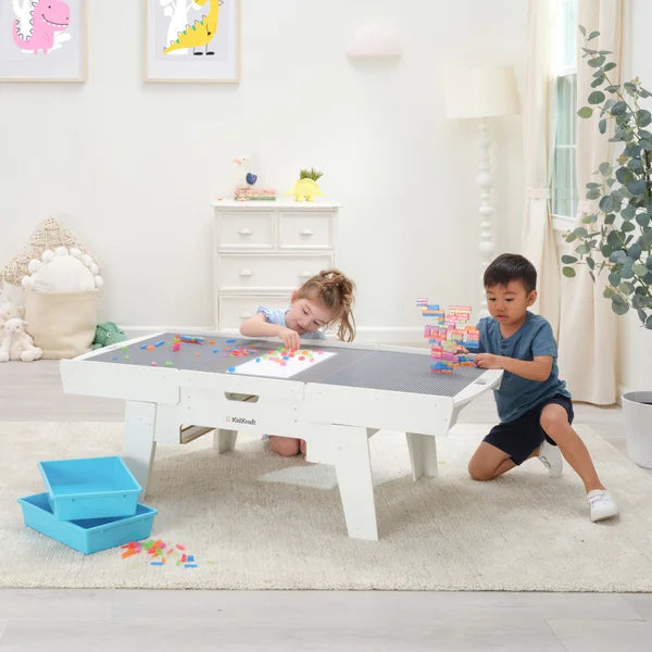KidKraft Building Bricks Play N Glow Light-Up Table with 210 Bricks