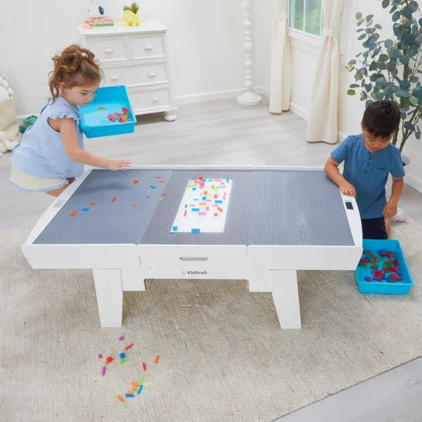 KidKraft Building Bricks Play N Glow Light-Up Table with 210 Bricks