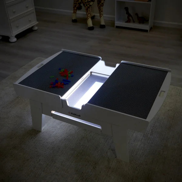 KidKraft Building Bricks Play N Glow Light-Up Table with 210 Bricks
